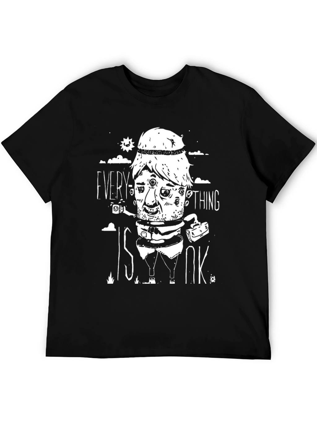 Everything Is Ok Black Graphic Tee