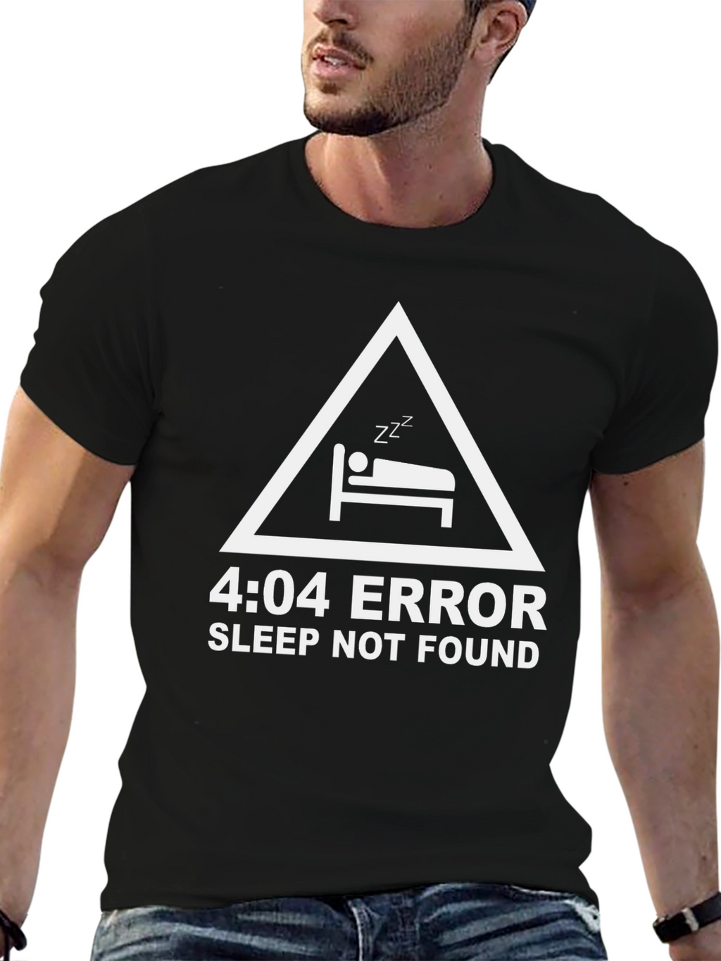 4:04 Error Sleep Not Found Black T-Shirt