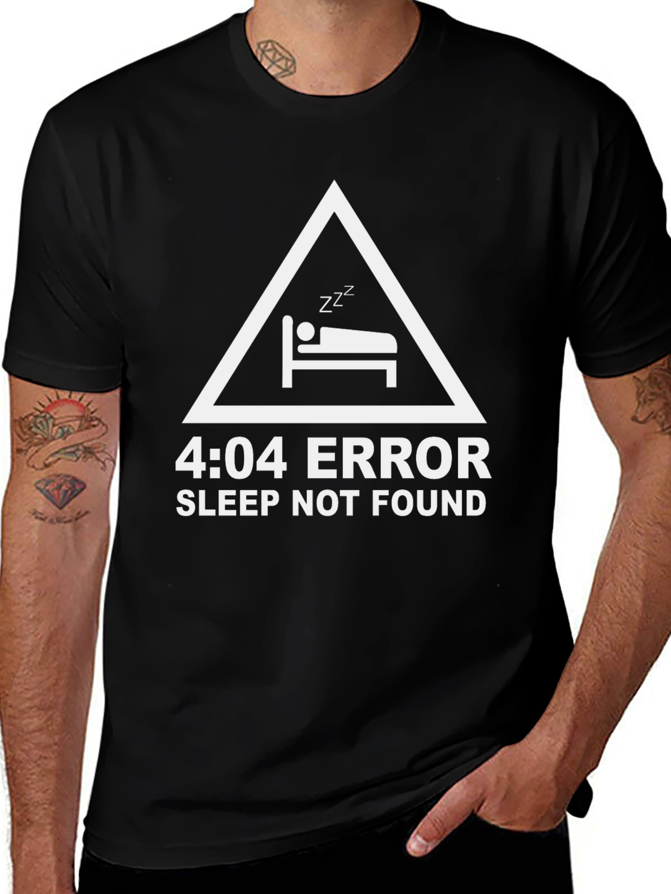 4:04 Error Sleep Not Found Black T-Shirt