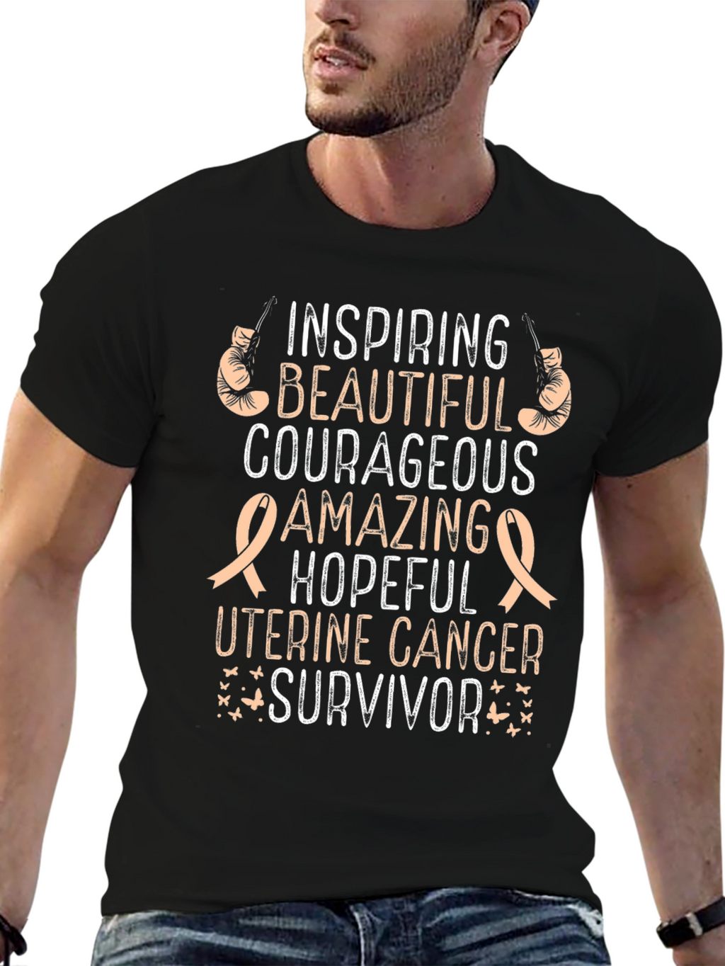 Uterine Cancer Survivor T-Shirt - Inspiring Beautiful