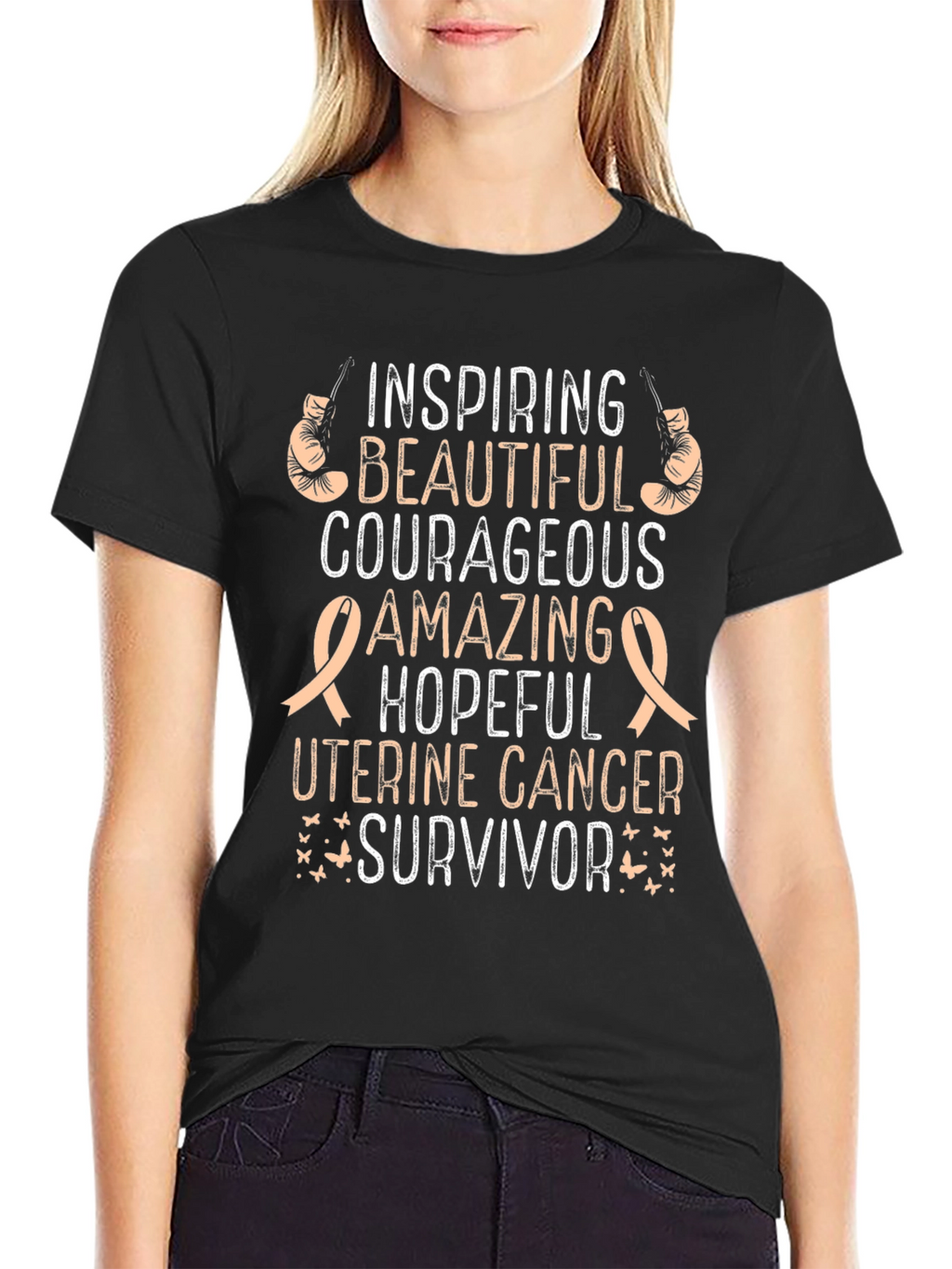 Uterine Cancer Survivor T-Shirt - Inspiring Beautiful
