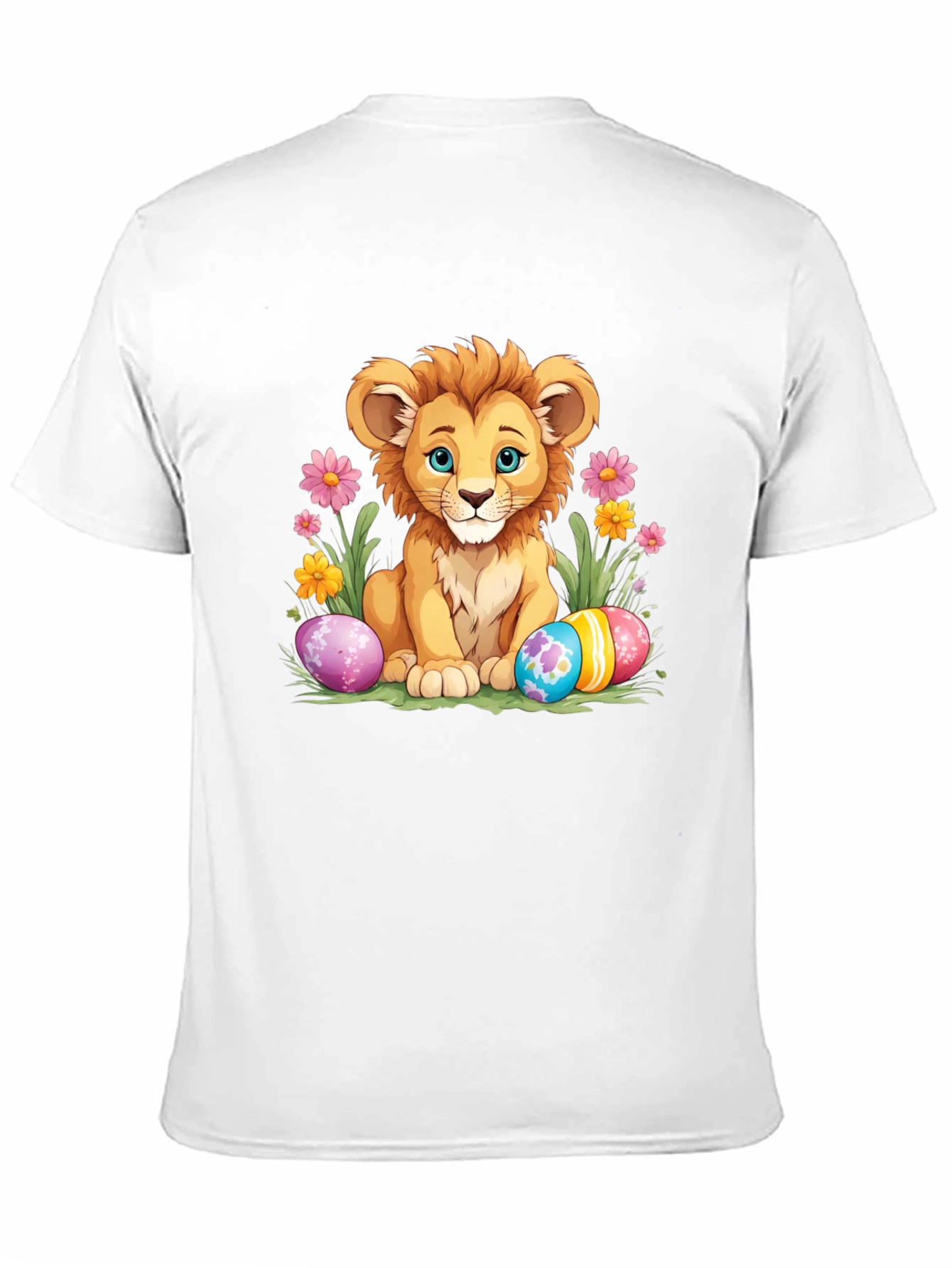Cute Lion Easter Eggs Graphic T-Shirt