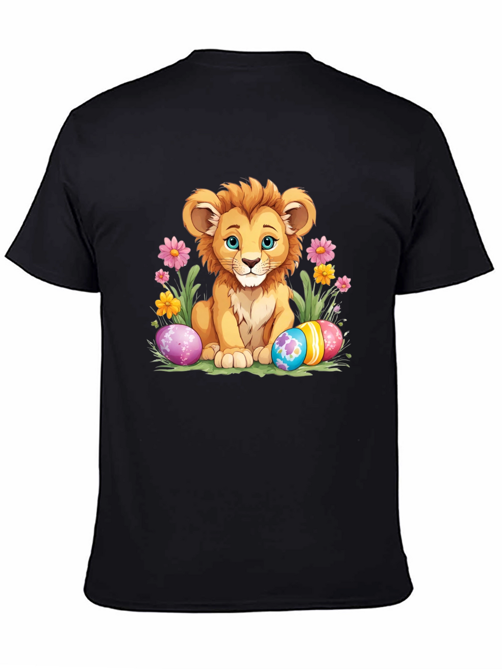 Cute Lion Easter Eggs Graphic T-Shirt