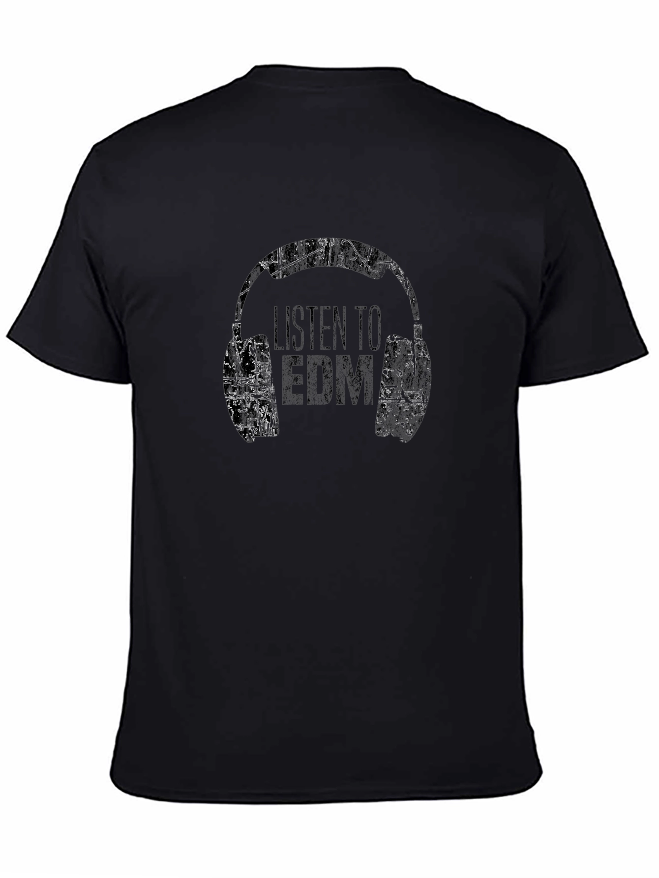Listen to EDM Graphic Tee - Black Cotton Music Shirt
