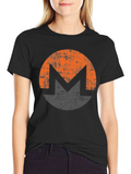 Monero XMR Crypto Distressed Logo Black T-Shirt