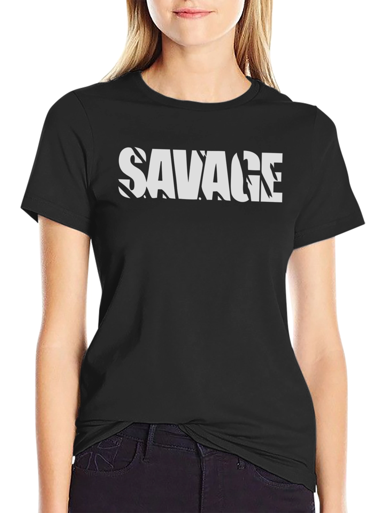 Savage Graphic Print Mens T-Shirt - Black