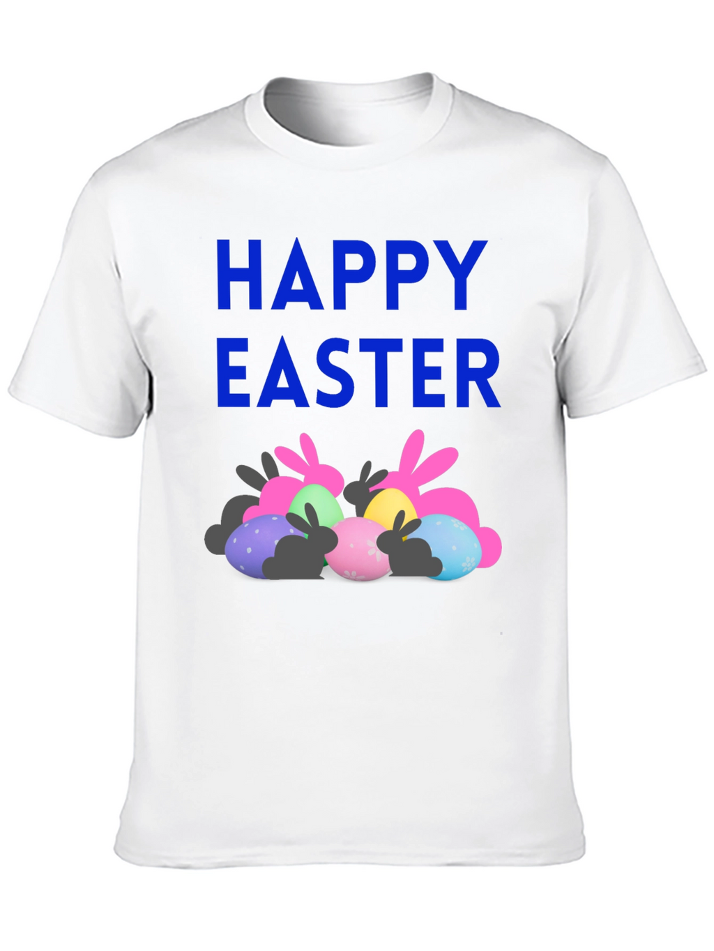 Happy Easter T-Shirt with Bunnies and Eggs