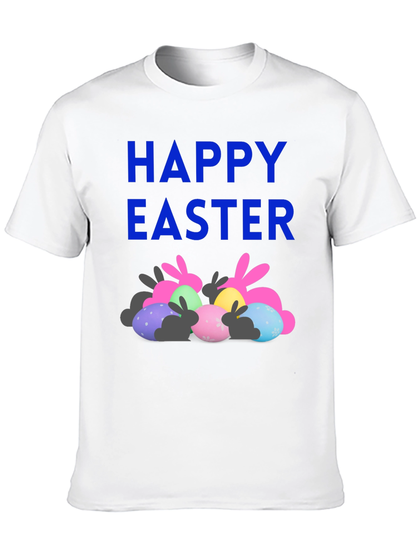 Happy Easter T-Shirt with Bunnies and Eggs