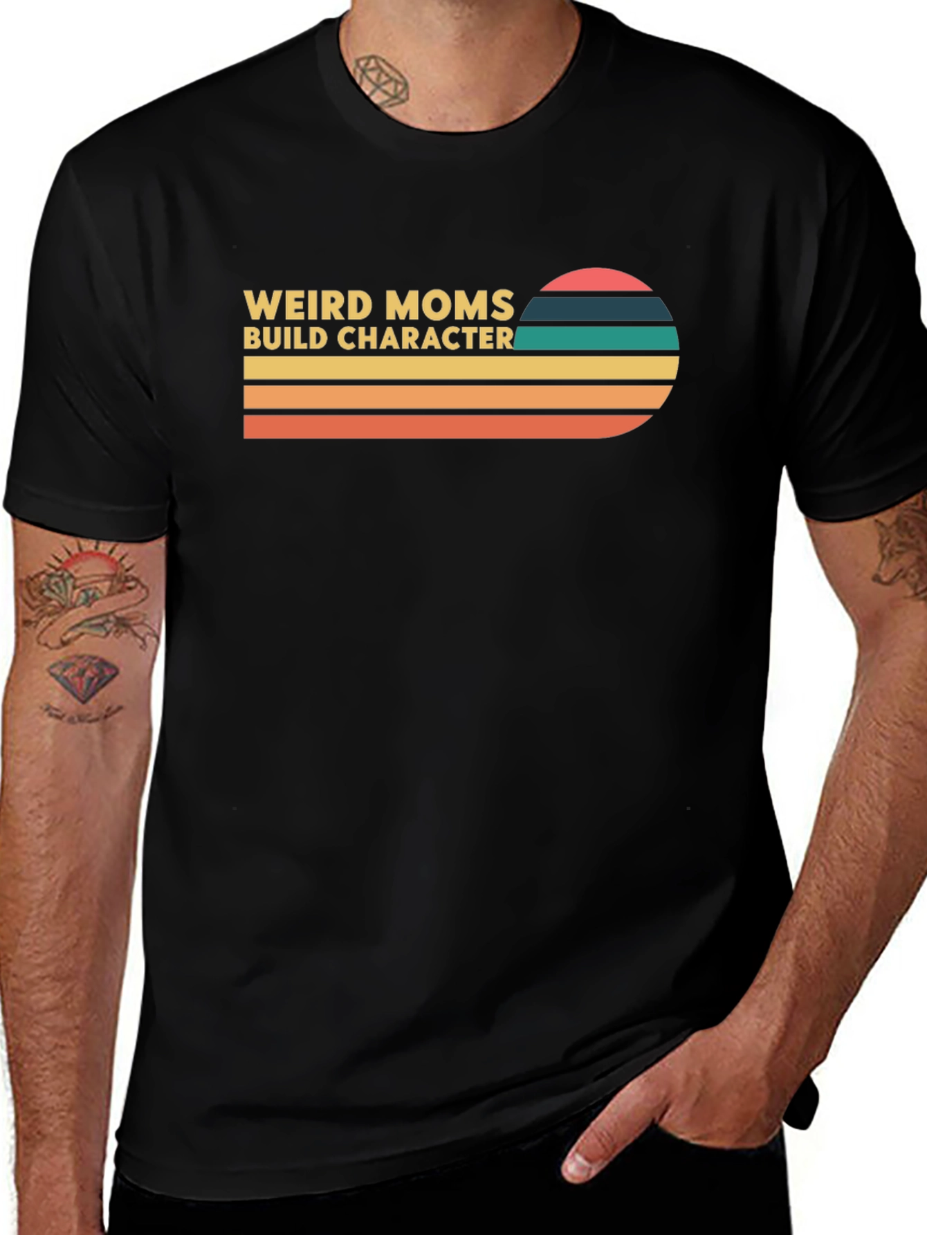 Weird Moms Build Character Retro T-Shirt