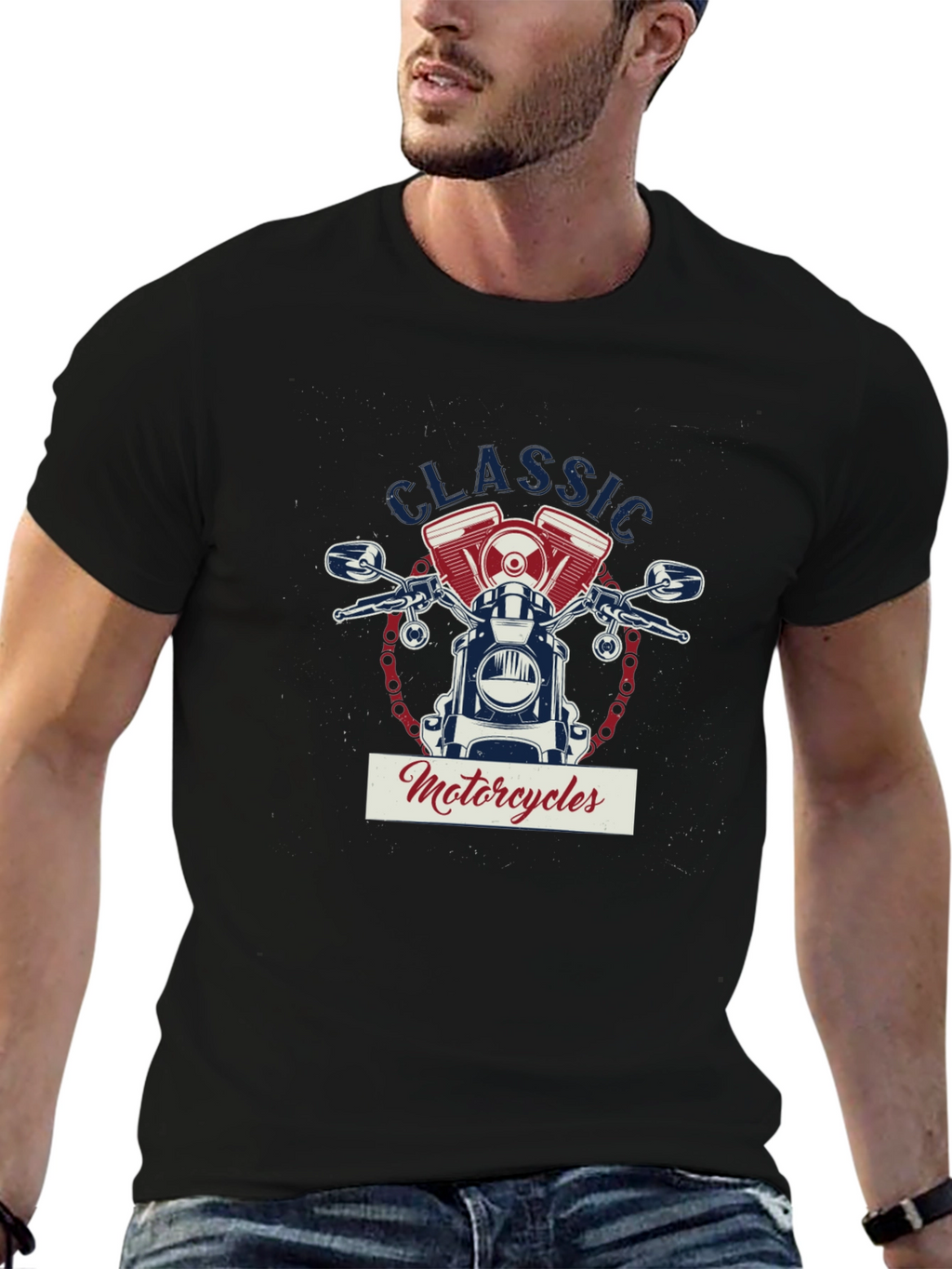 Classic Motorcycles Graphic T-Shirt - Black Cotton Tee