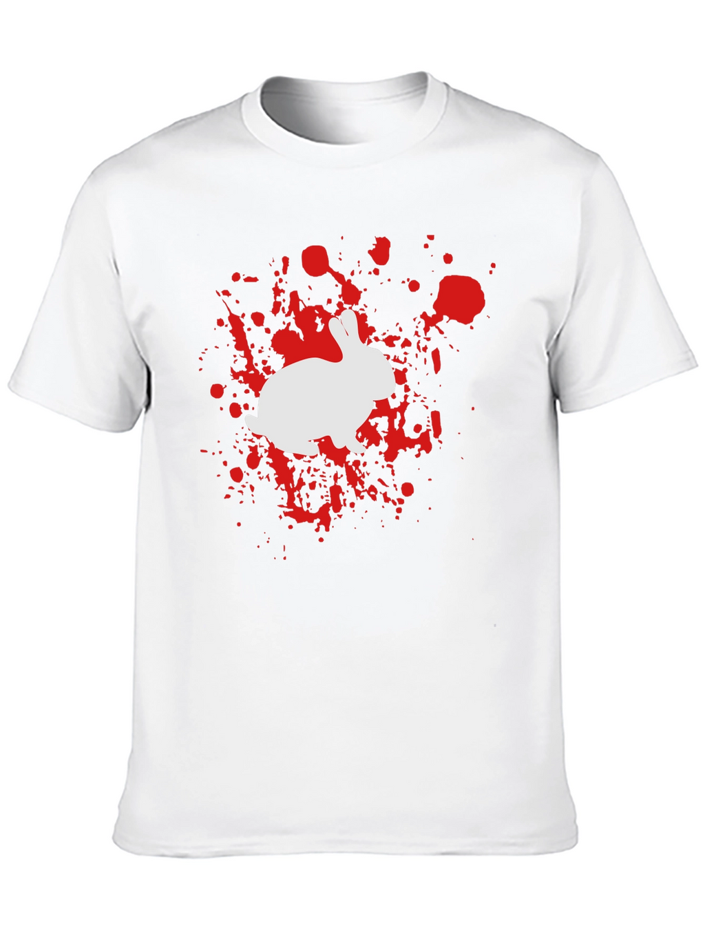 Rabbit Splatter Graphic Tee - Black Cotton Shirt