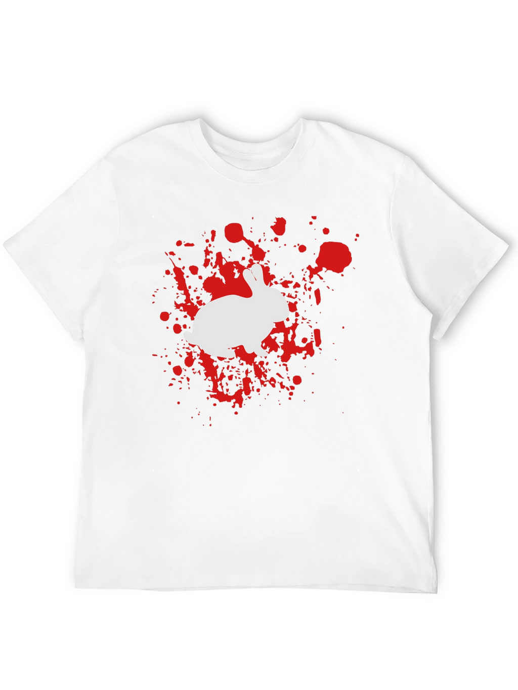 Rabbit Splatter Graphic Tee - Black Cotton Shirt