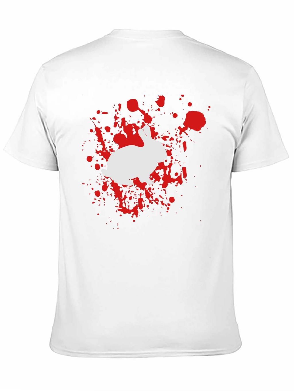 Rabbit Splatter Graphic Tee - Black Cotton Shirt