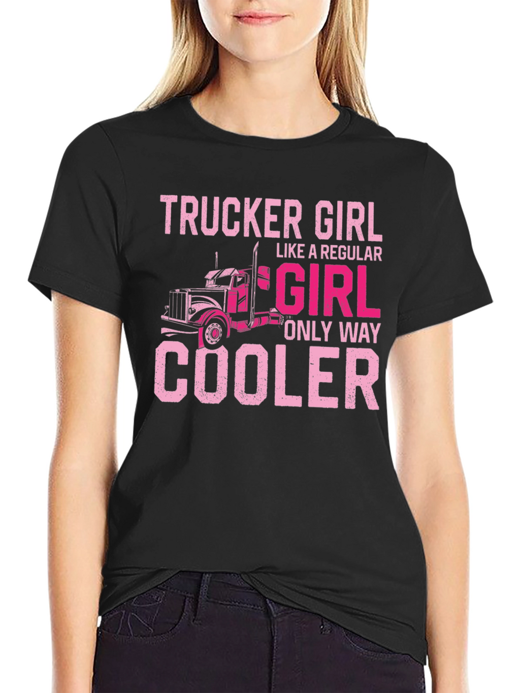 Trucker Girl Graphic Tee - Cool Womens T-Shirt