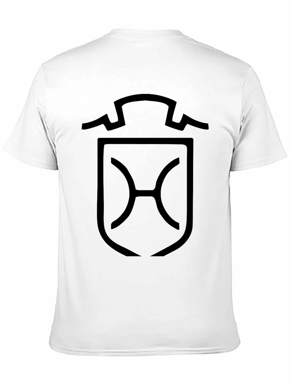 Minimalist Black T-Shirt with Shield Graphic