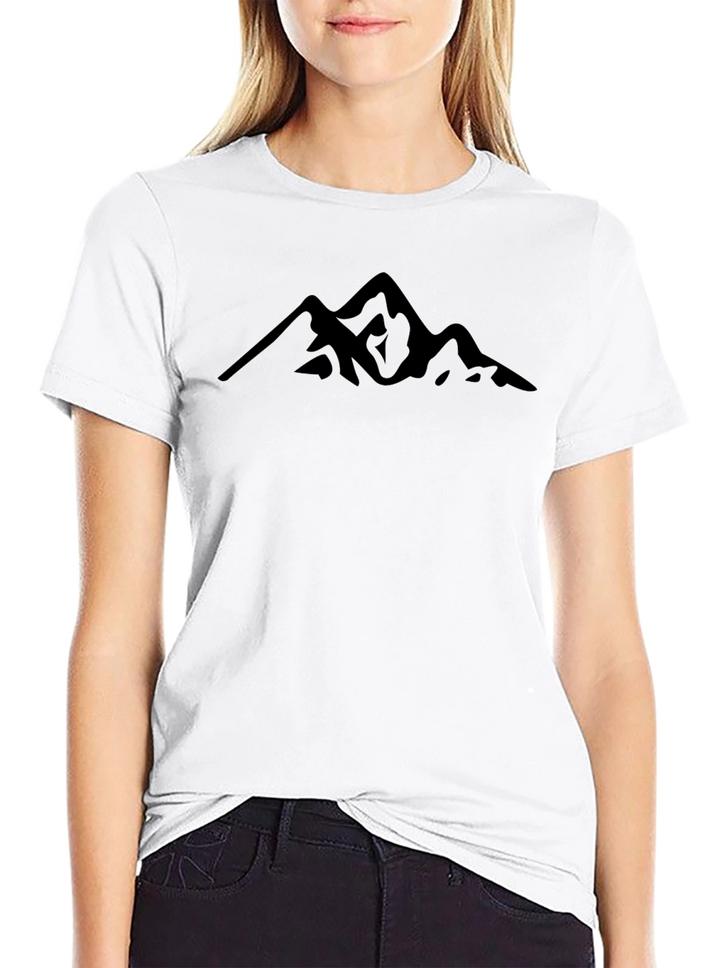 Minimalist Mountain Graphic Black T-Shirt