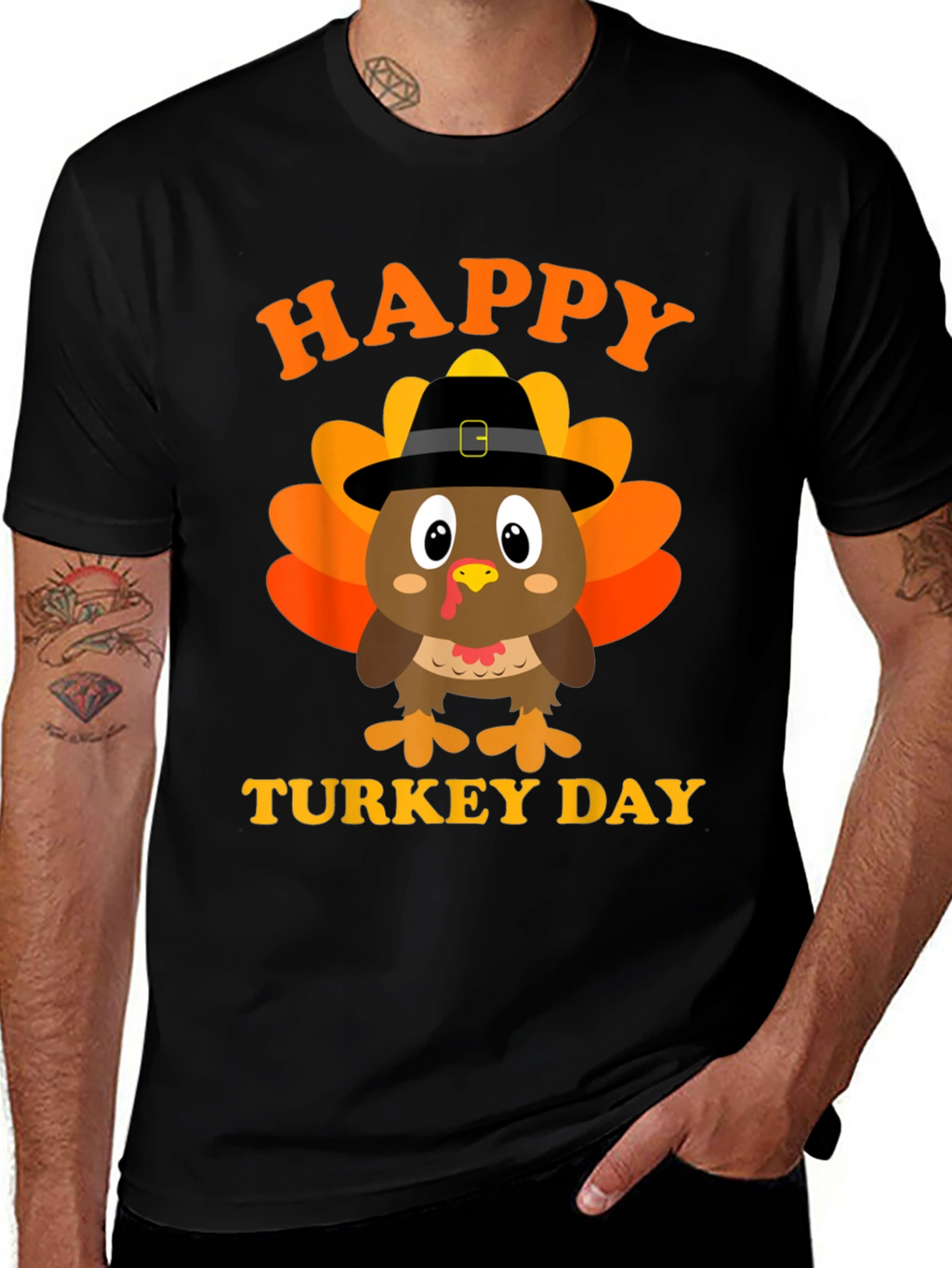 Happy Turkey Day T-Shirt Black Holiday
