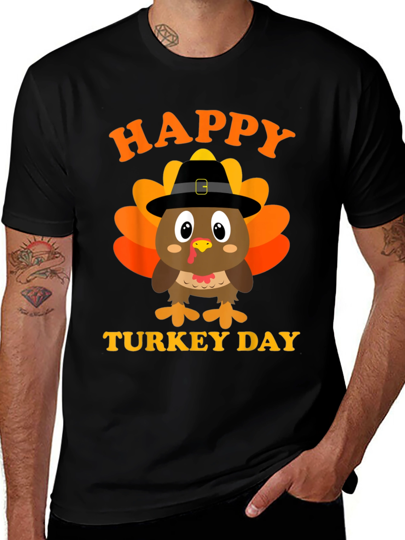Happy Turkey Day T-Shirt Black Holiday