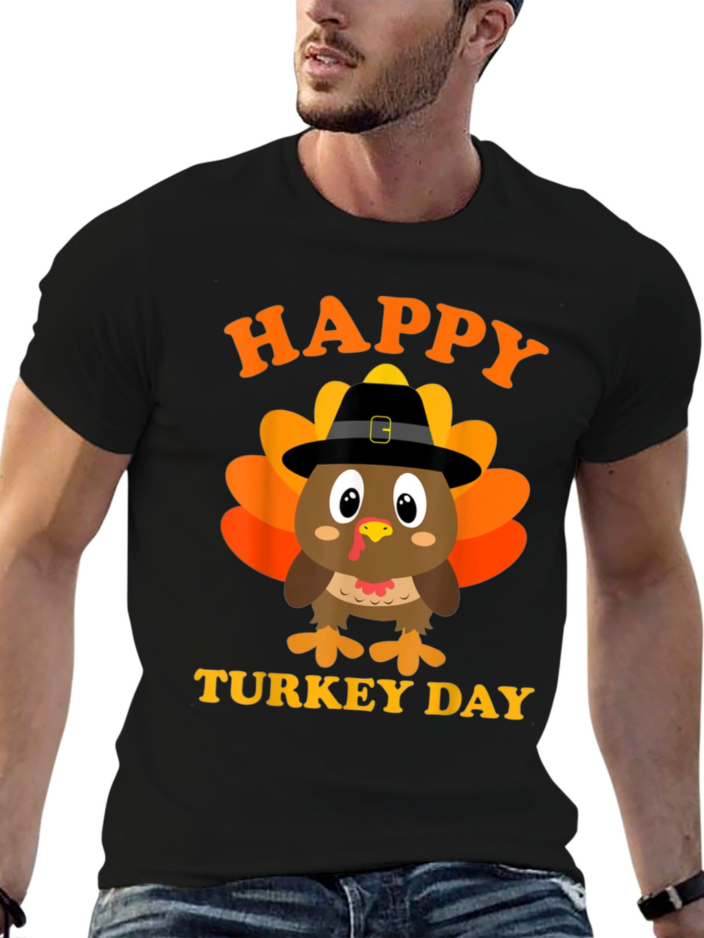 Happy Turkey Day T-Shirt Black Holiday