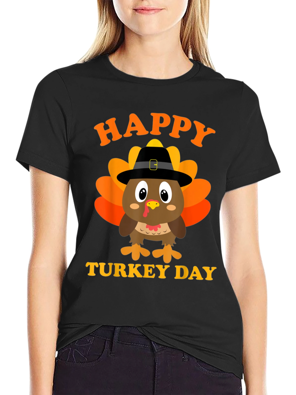 Happy Turkey Day T-Shirt Black Holiday