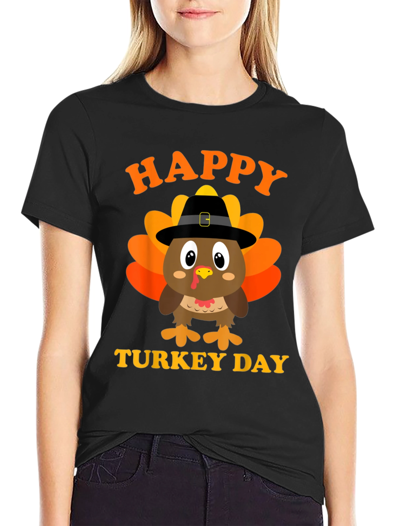 Happy Turkey Day T-Shirt Black Holiday