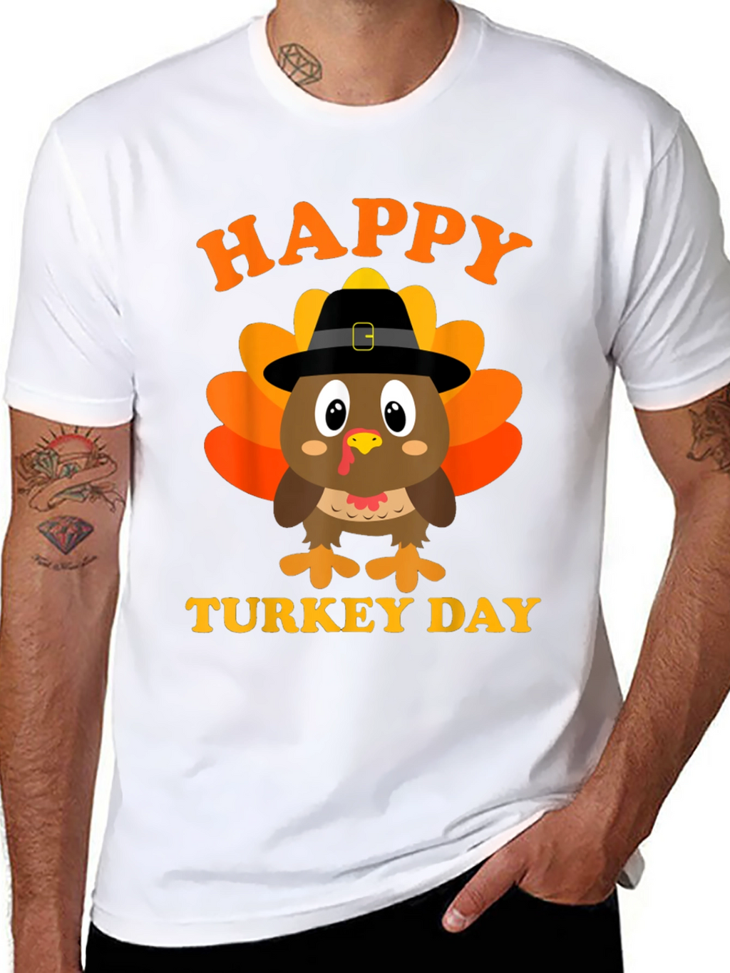 Happy Turkey Day T-Shirt Black Holiday