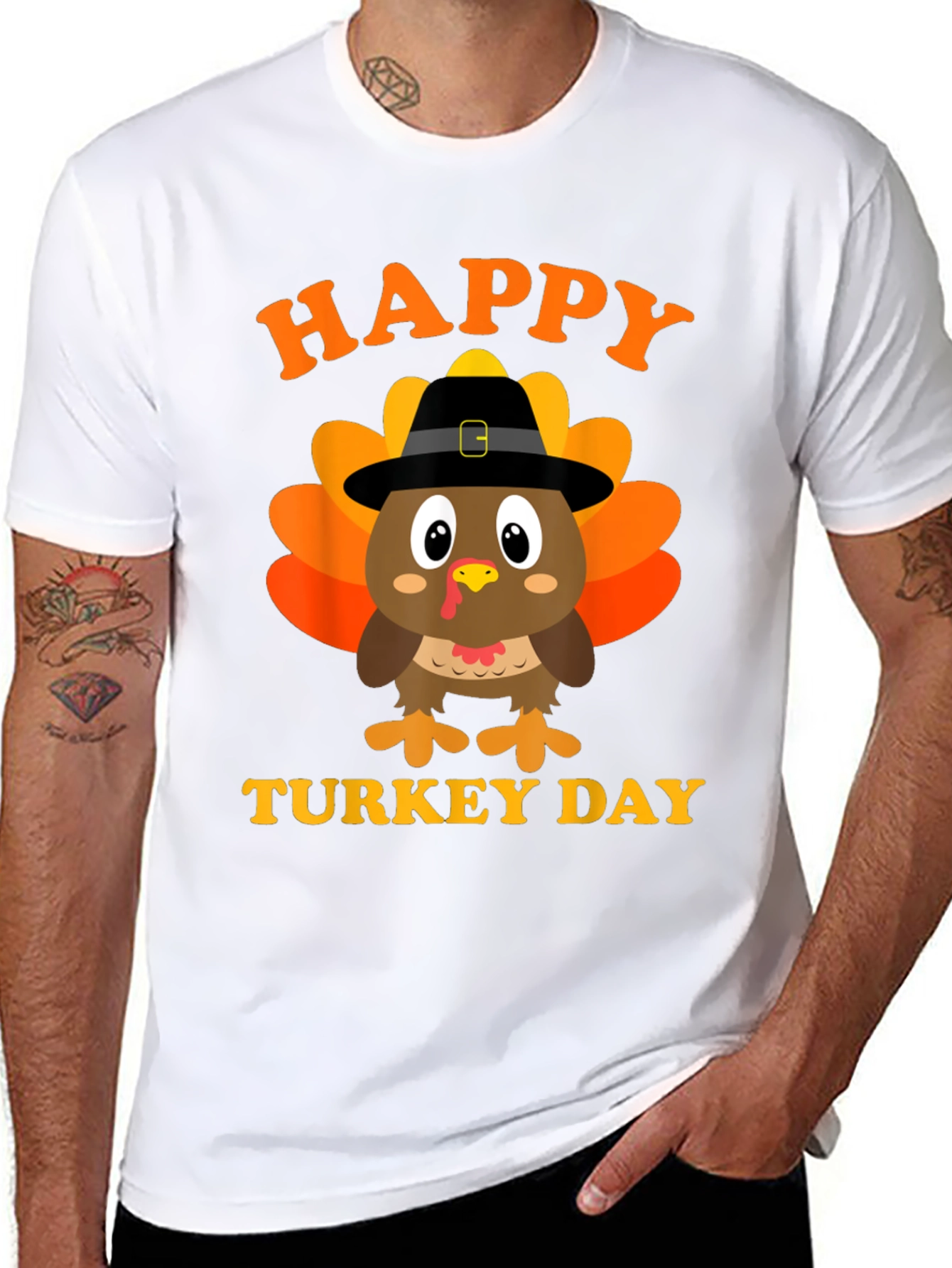 Happy Turkey Day T-Shirt Black Holiday