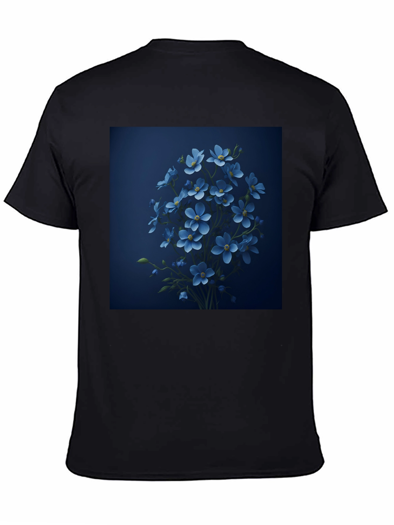 Blue Floral T-Shirt: Stylish Graphic Tee for Men