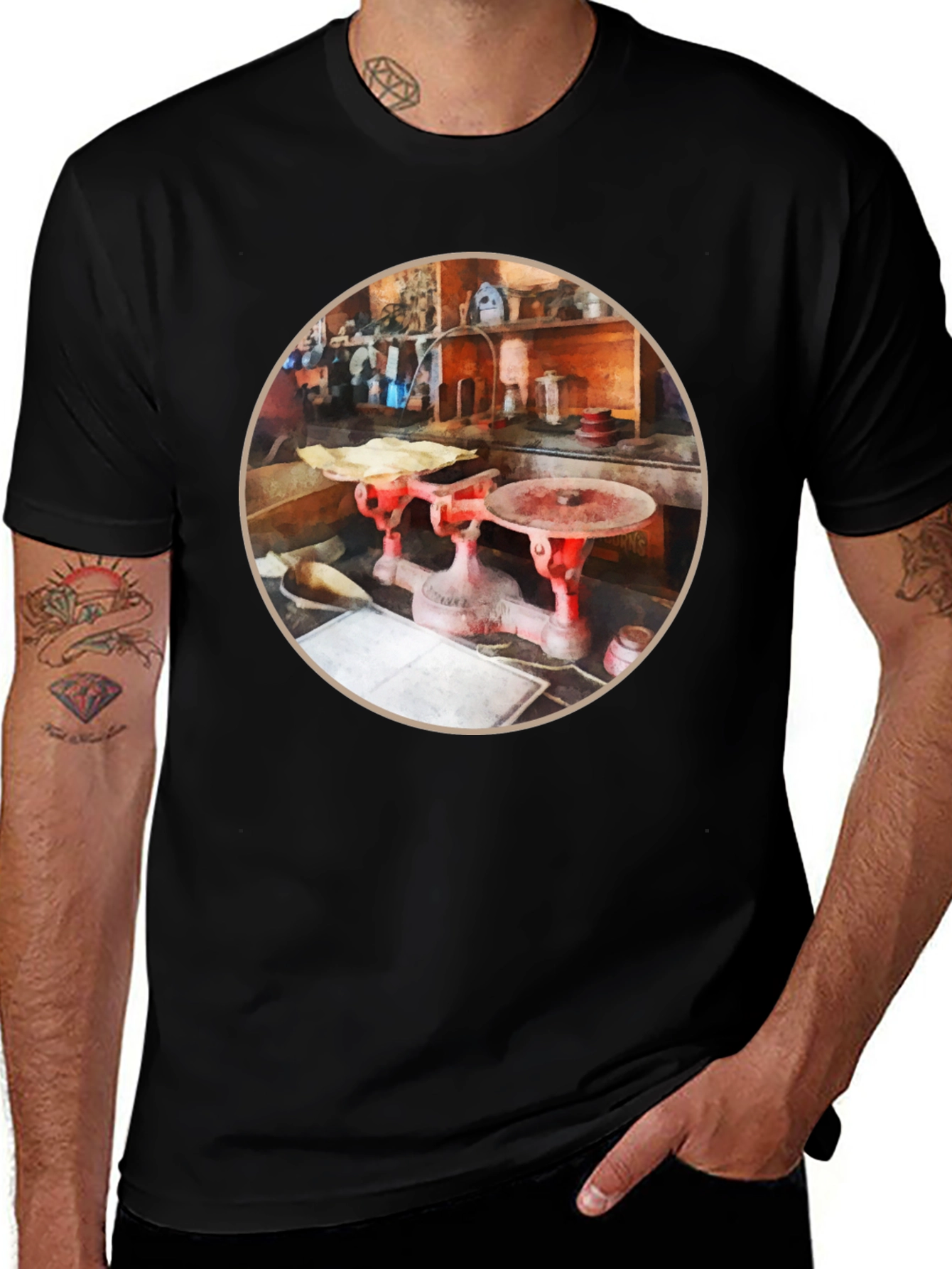Vintage Scale Graphic Tee - Unique Style