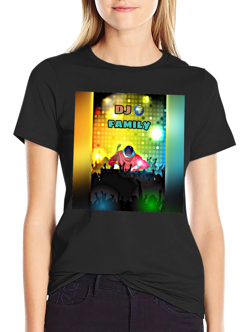 DJ Family Black T-Shirt - Music Lover Apparel