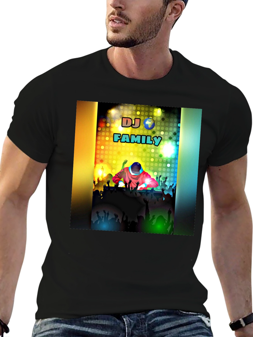 DJ Family Black T-Shirt - Music Lover Apparel