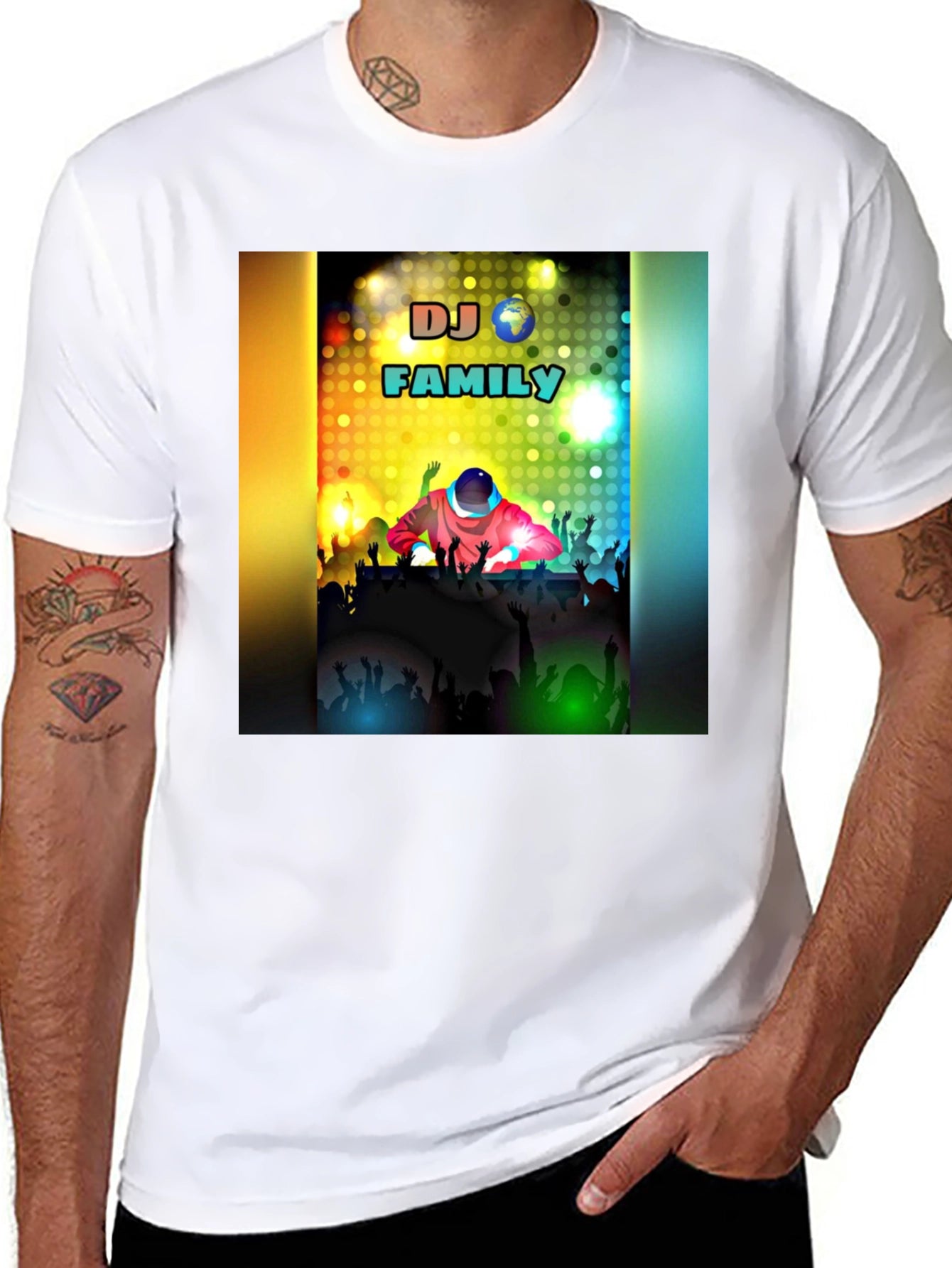 DJ Family Black T-Shirt - Music Lover Apparel