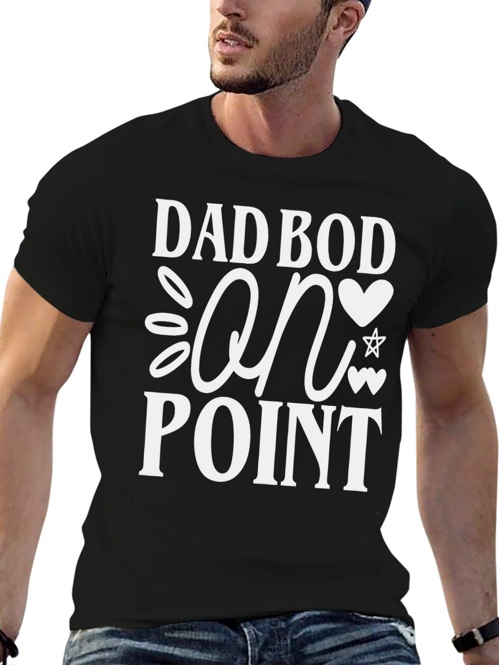 Dad Bod On Point Graphic Tee - Black