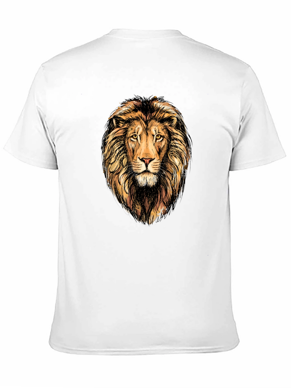 Lion Graphic Print Mens Black T-Shirt