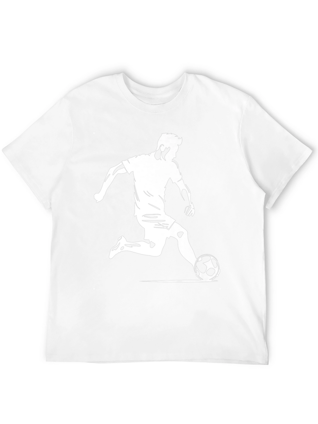 Soccer Player Graphic Tee - Black Cotton T-Shirt