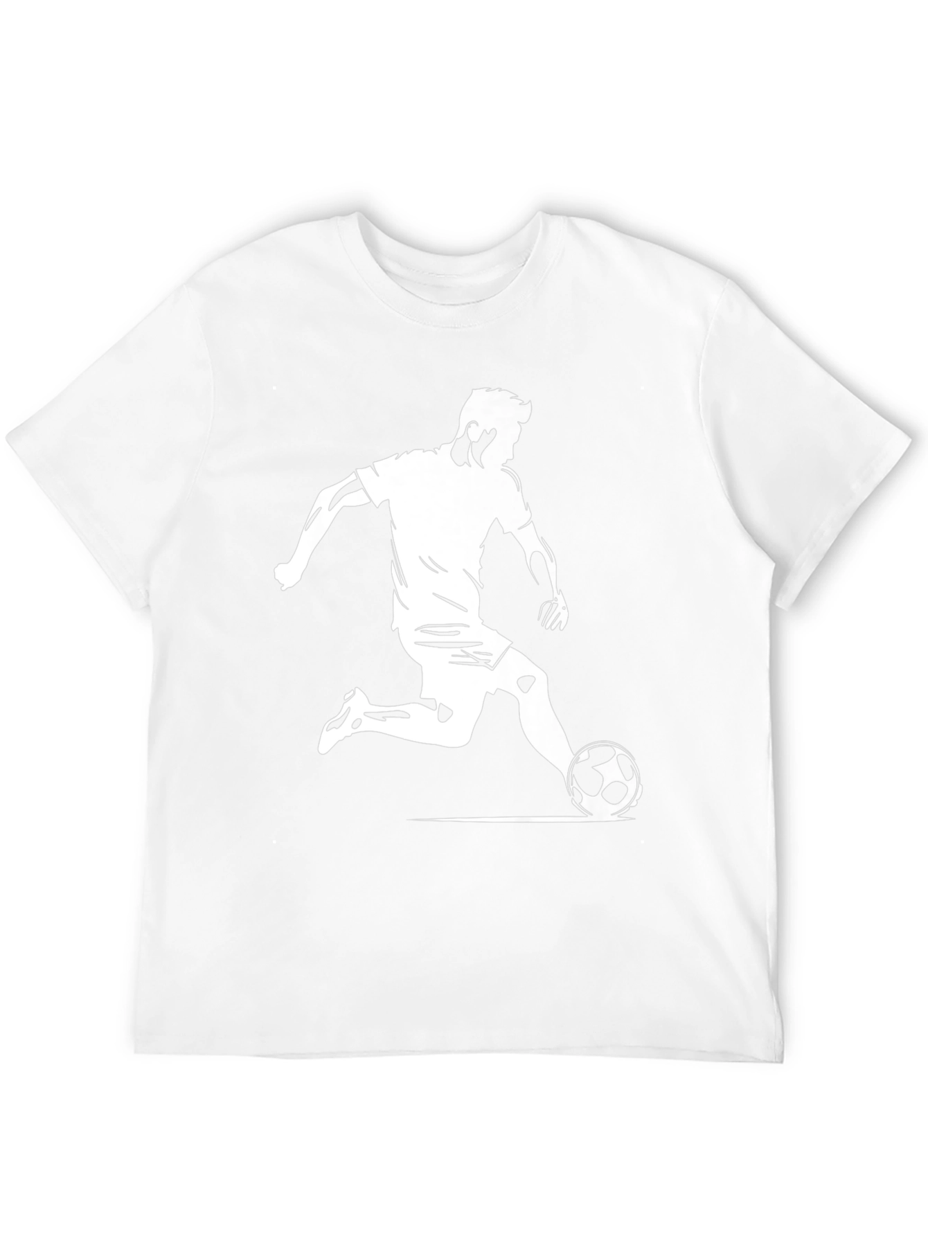 Soccer Player Graphic Tee - Black Cotton T-Shirt