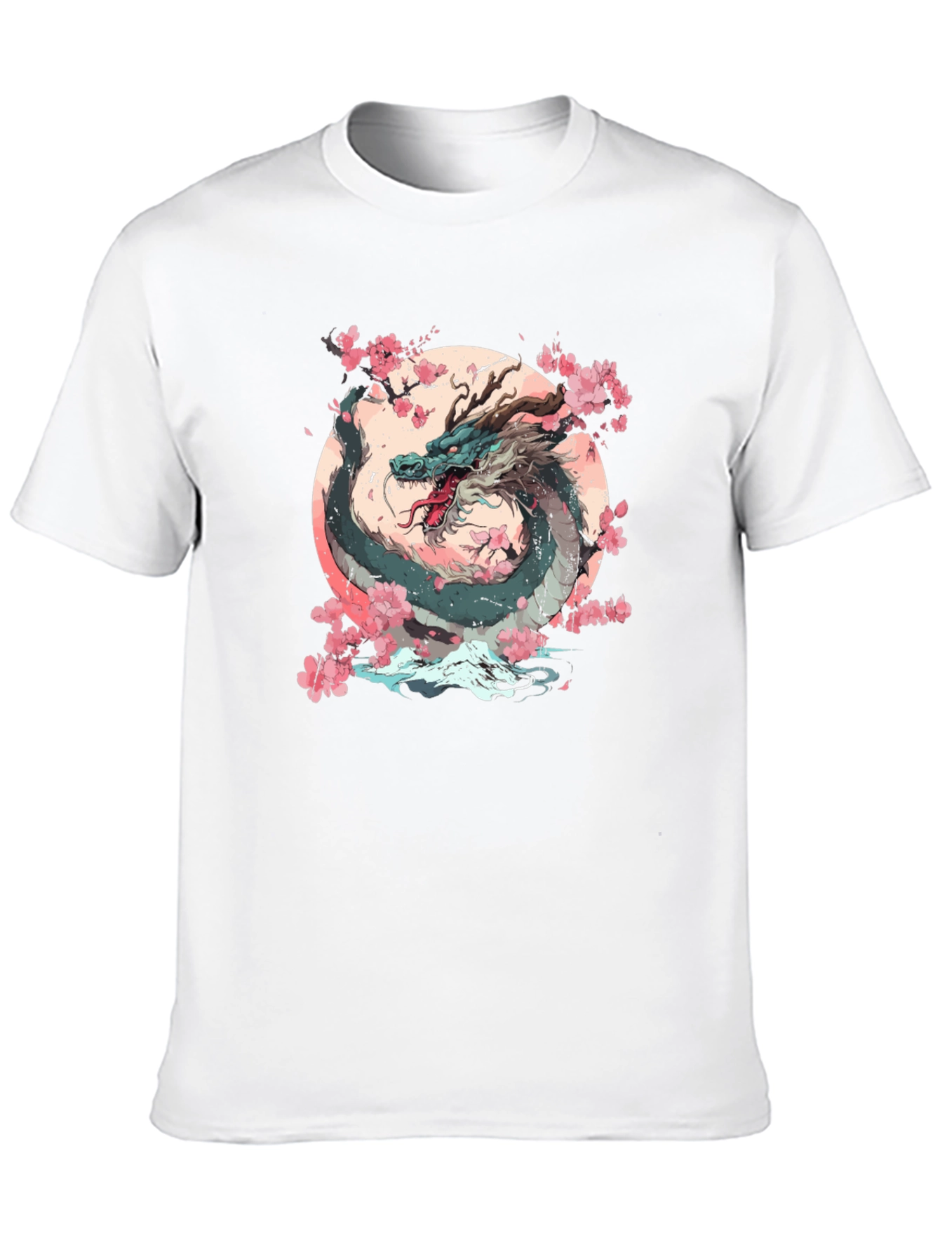 Dragon & Cherry Blossom Graphic T-Shirt