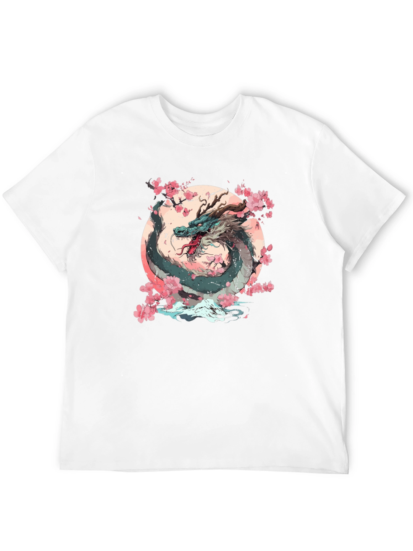 Dragon & Cherry Blossom Graphic T-Shirt