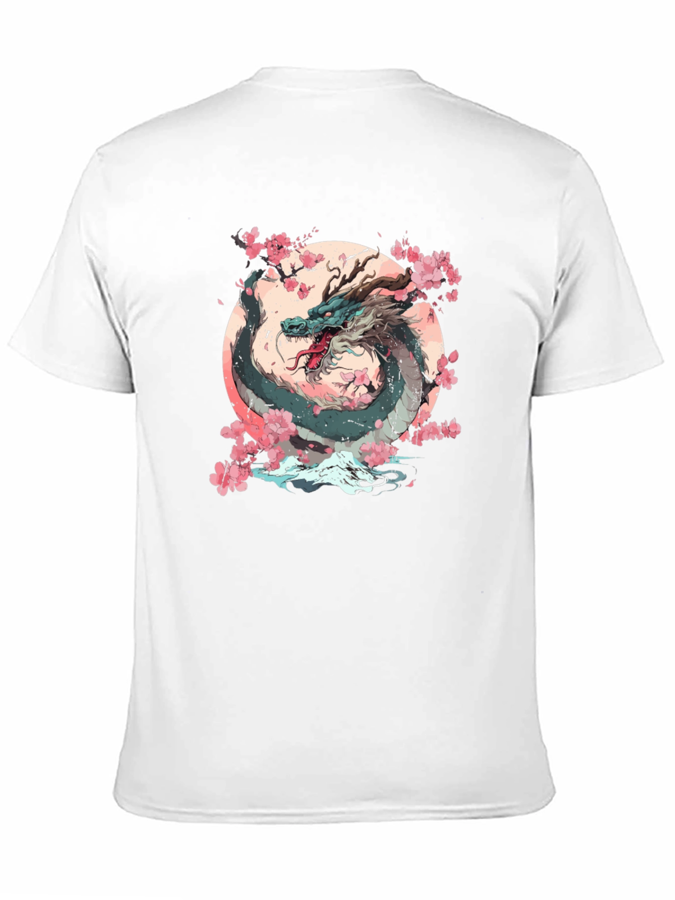 Dragon & Cherry Blossom Graphic T-Shirt