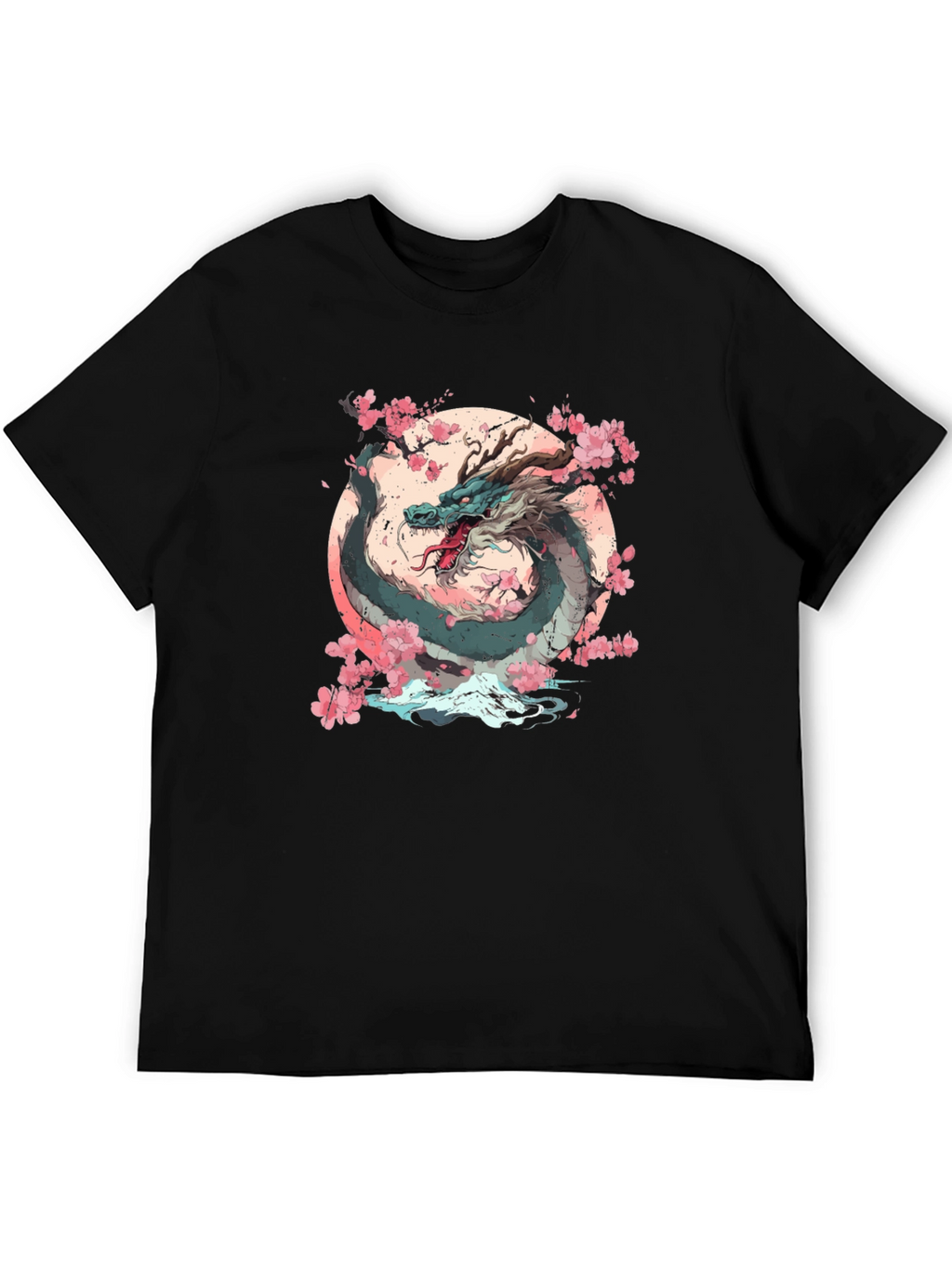 Dragon & Cherry Blossom Graphic T-Shirt