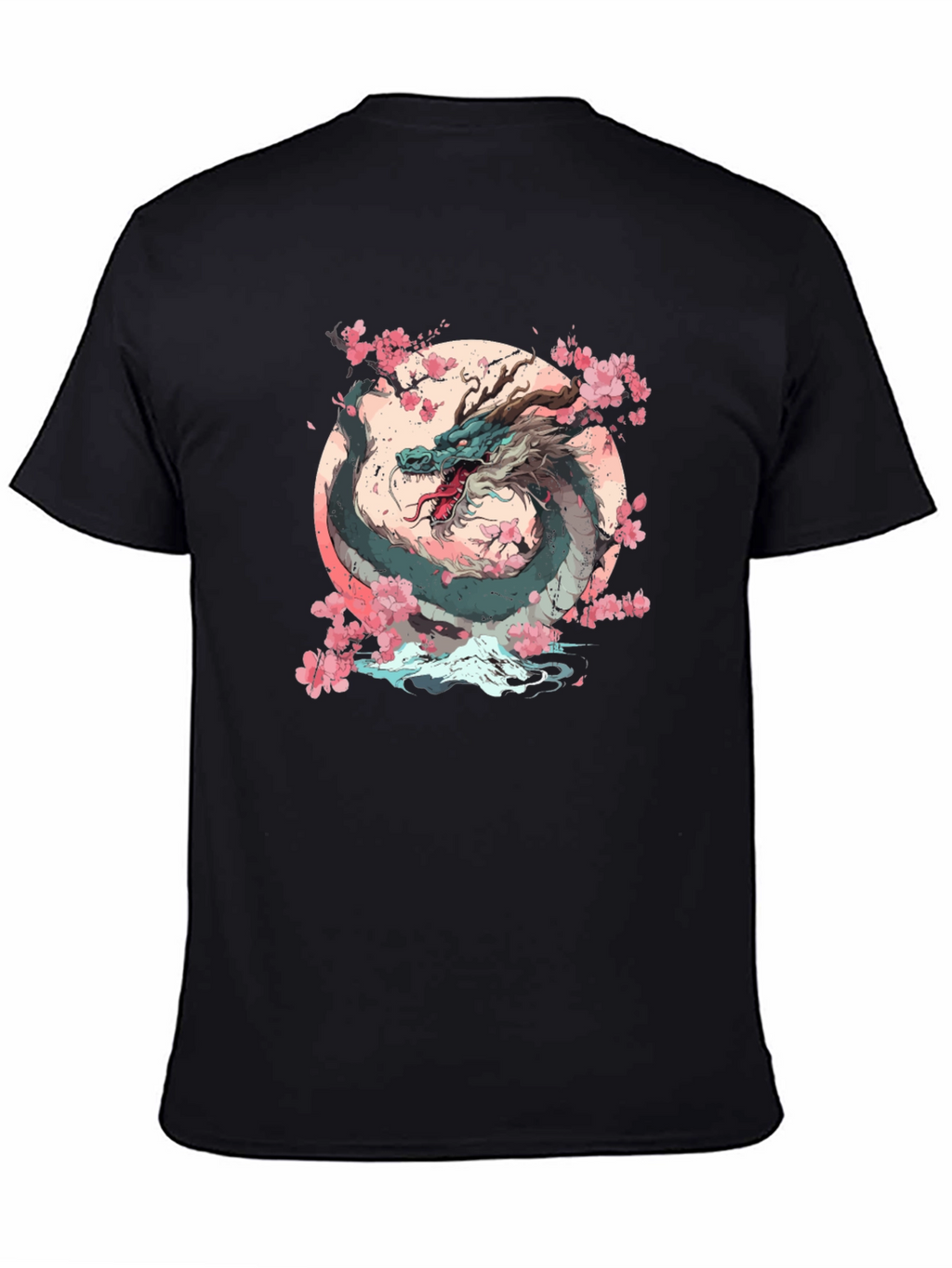 Dragon & Cherry Blossom Graphic T-Shirt