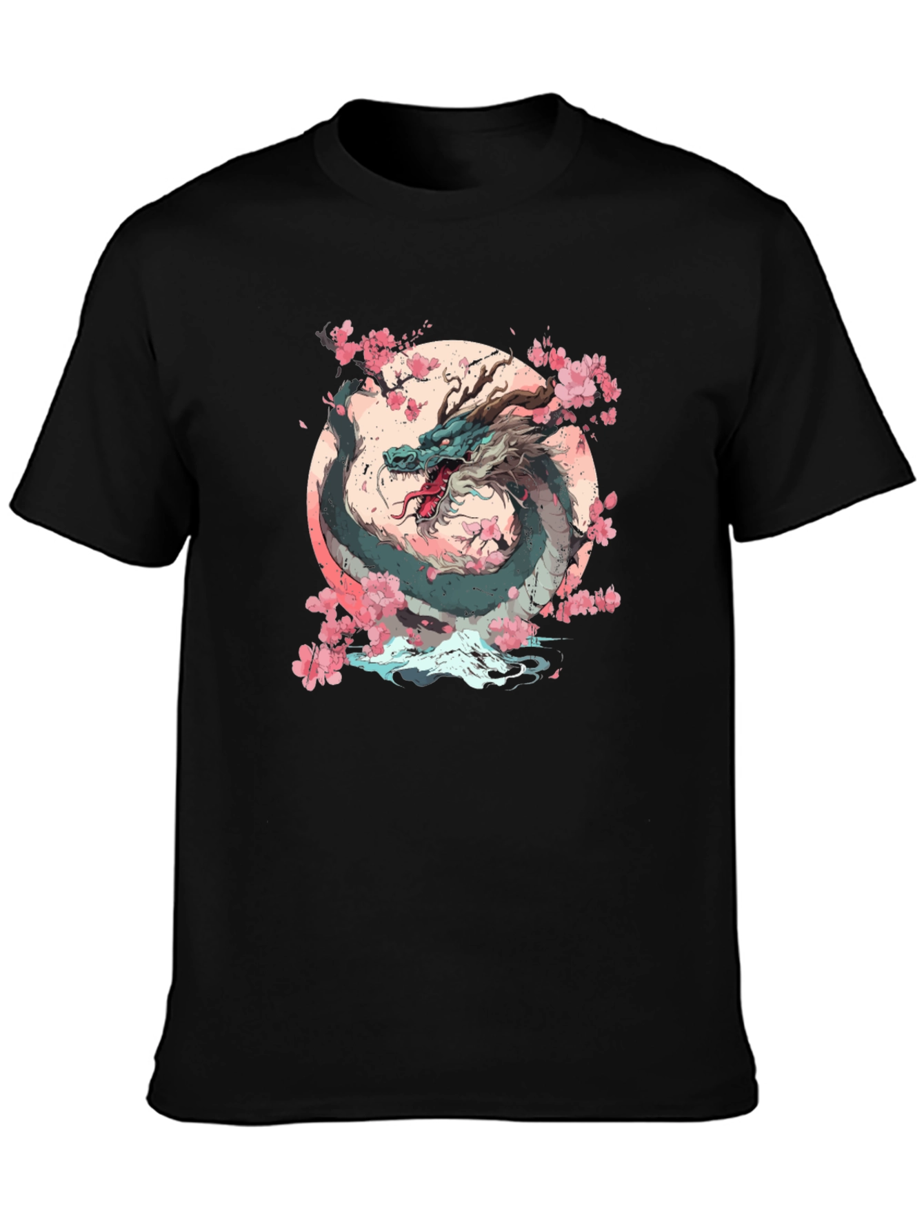 Dragon & Cherry Blossom Graphic T-Shirt
