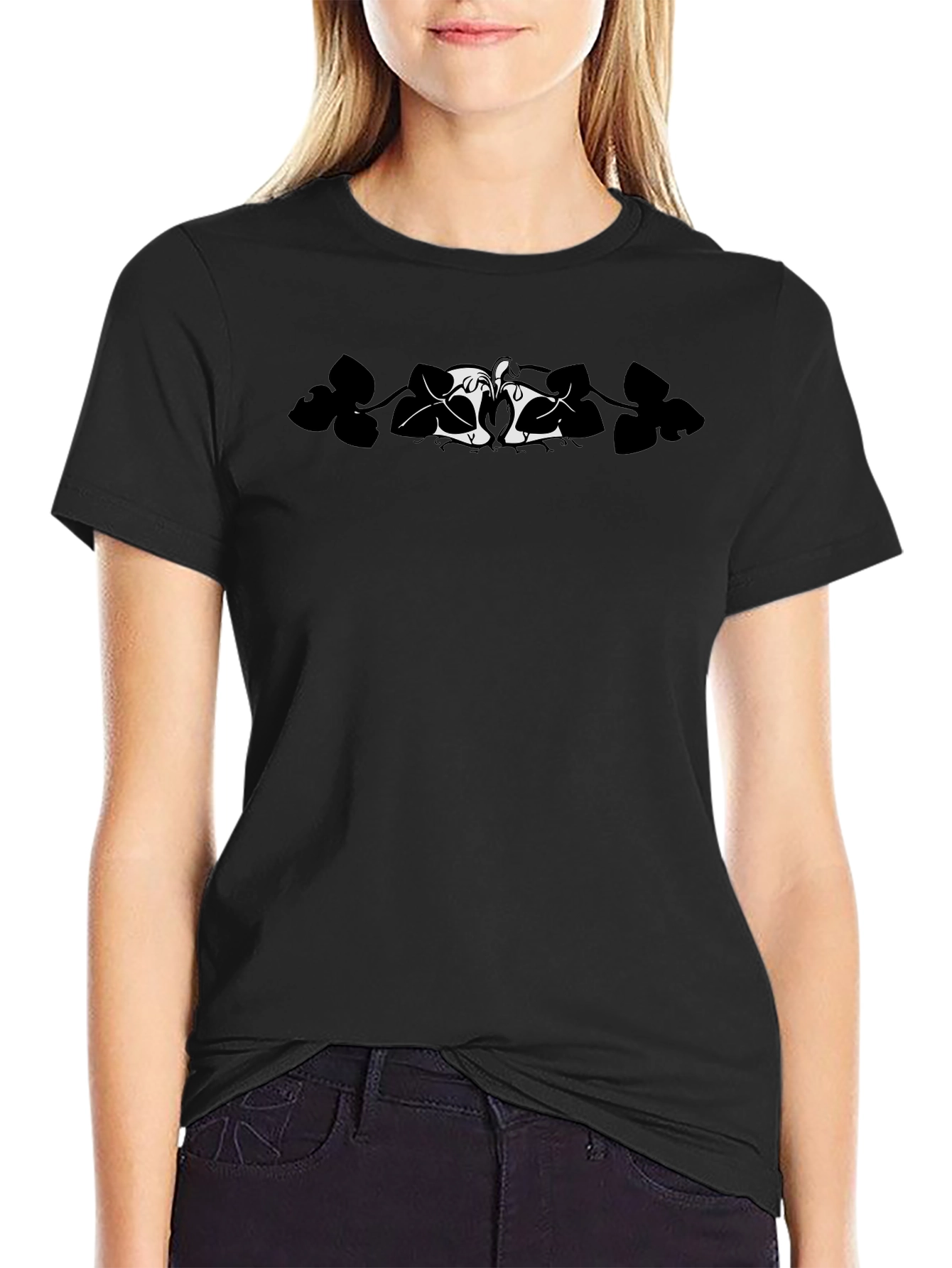 Black T-Shirt with Raccoon Design
