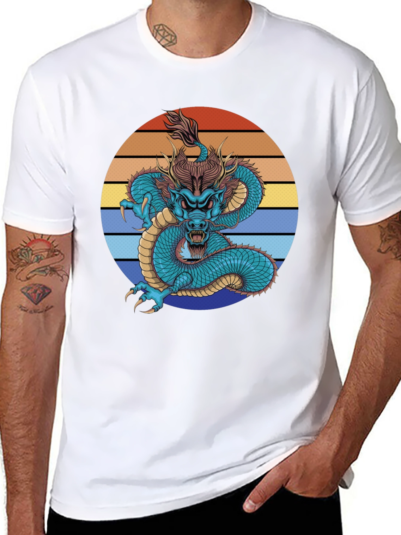 Dragon Graphic Tee - Black Short Sleeve Shirt