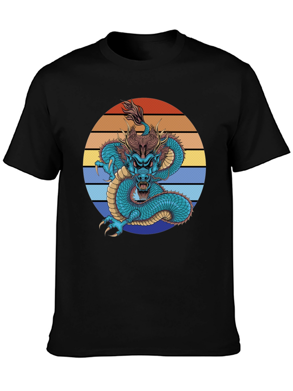 Dragon Graphic Tee - Black Short Sleeve Shirt