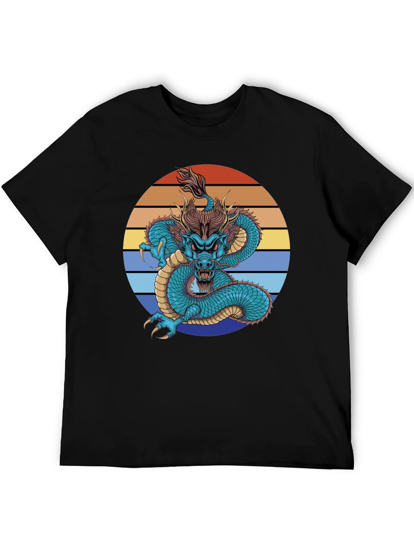 Dragon Graphic Tee - Black Short Sleeve Shirt