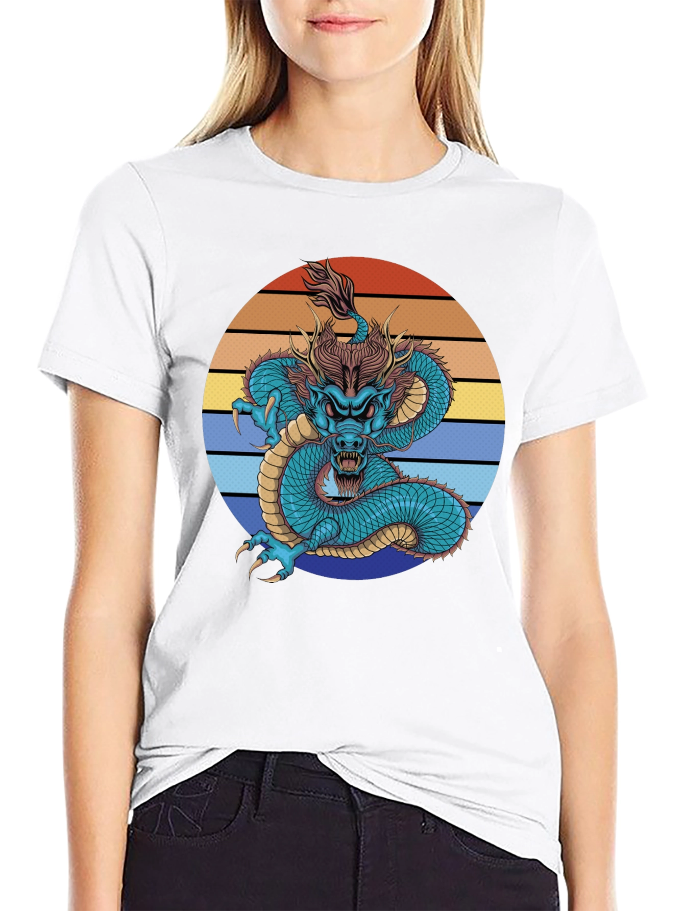Dragon Graphic Tee - Black Short Sleeve Shirt