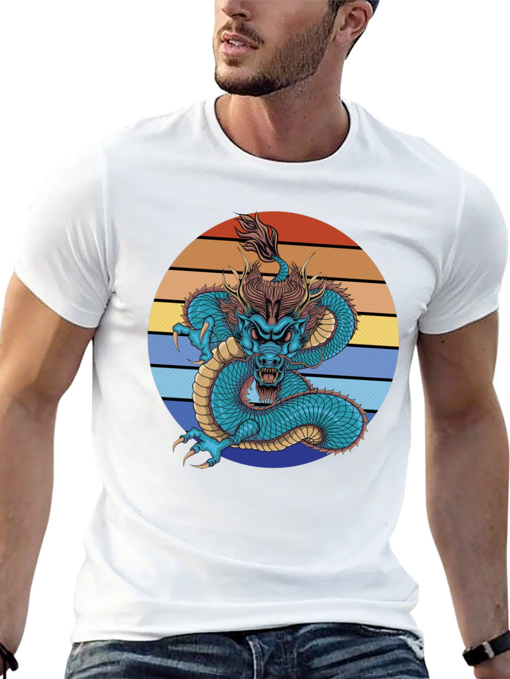 Dragon Graphic Tee - Black Short Sleeve Shirt