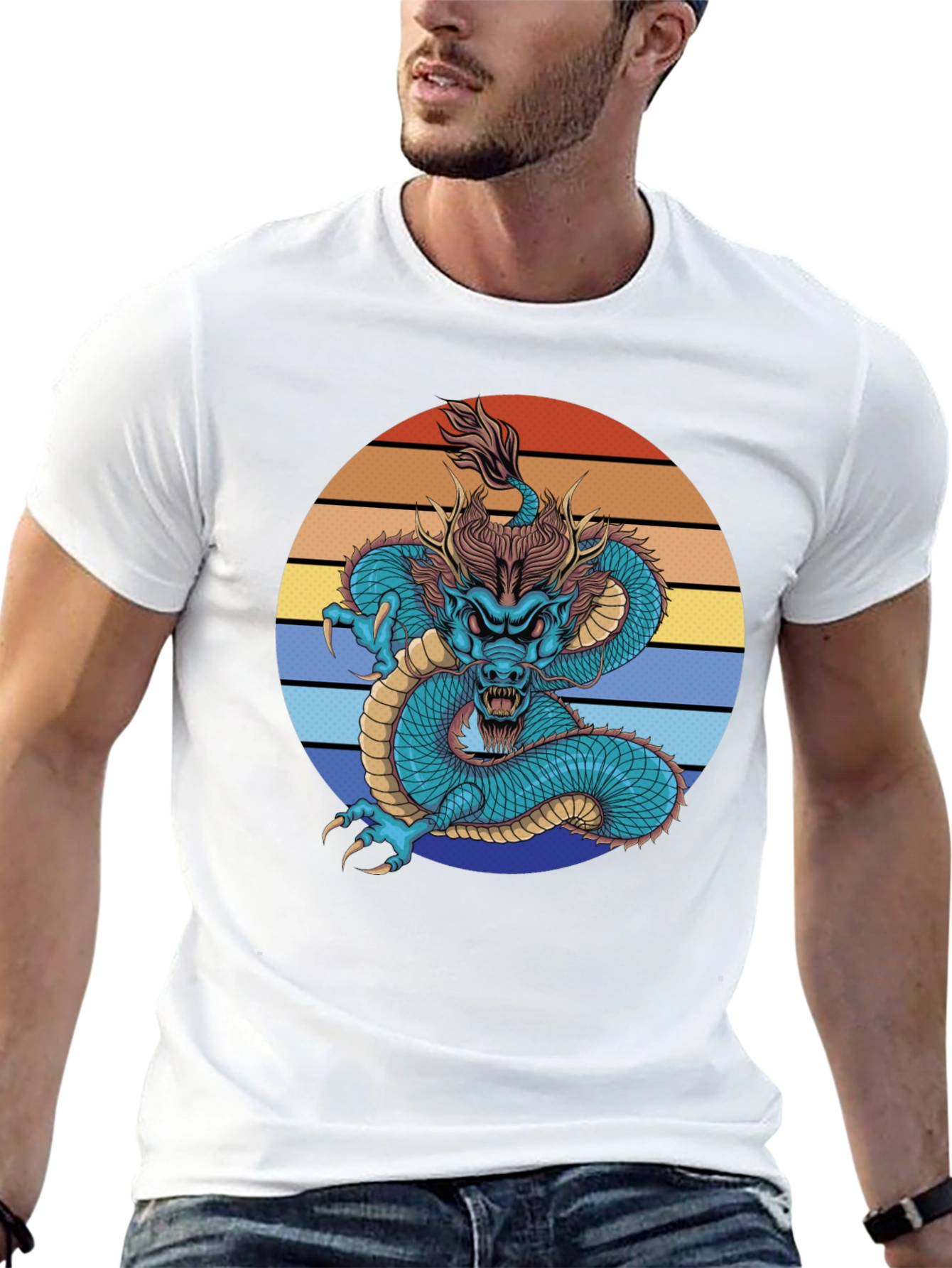 Dragon Graphic Tee - Black Short Sleeve Shirt