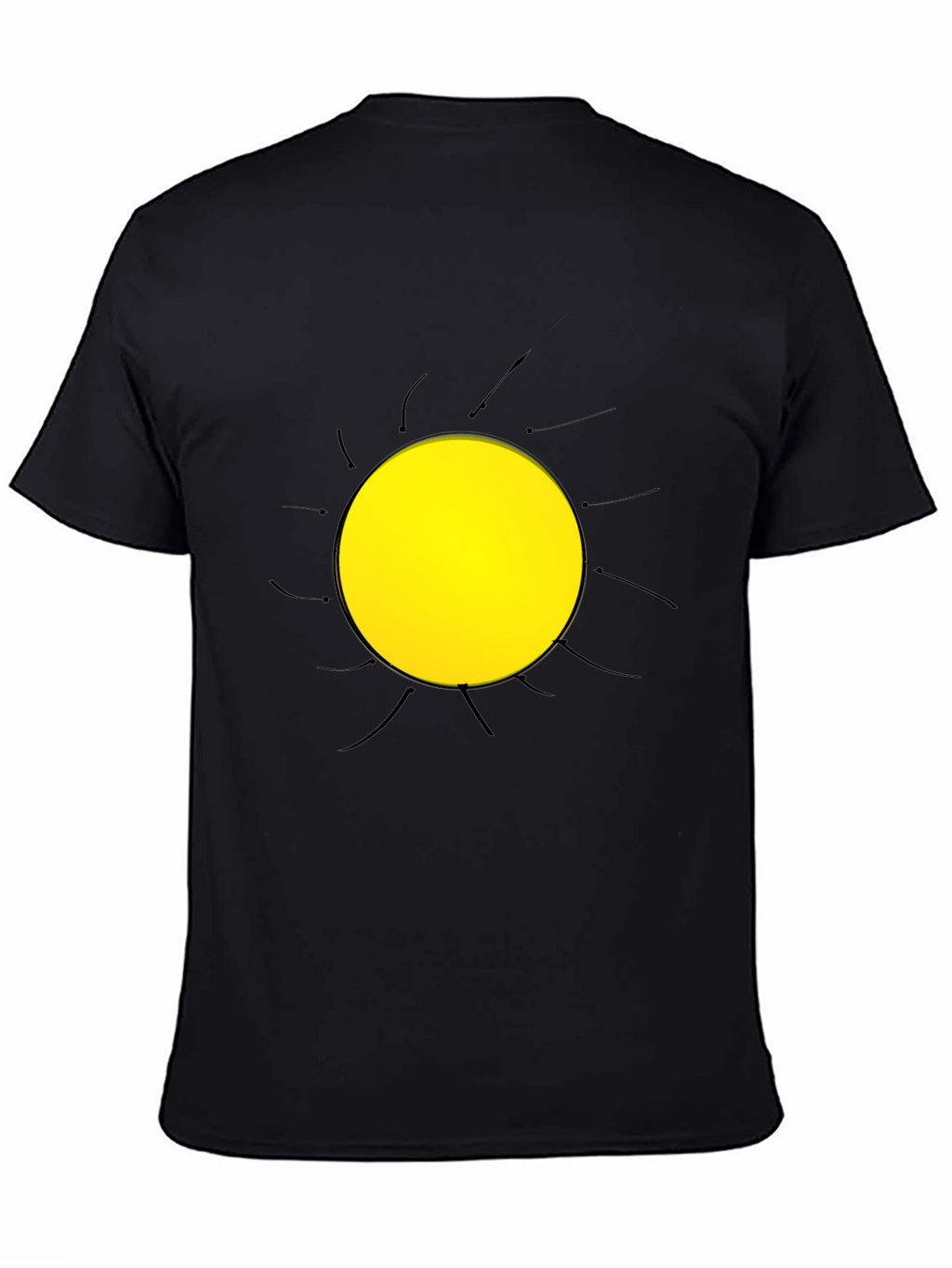 Abstract Sun Graphic Black T-Shirt